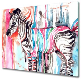 Tagliere in vetro Zebra colorata 60x52 cm