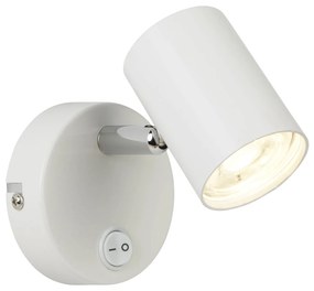 Plafoniera Contemporanea Rollo Acciaio Bianco Vetro Cromo Led 4W 3000K