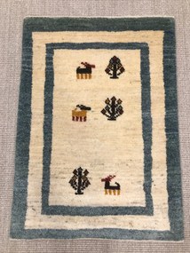Gabbeh Tappeto 90x70 Beige (Iran) Annodato A Mano
