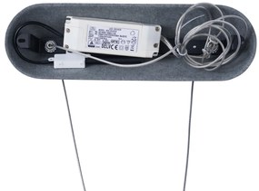 Lampada a sospensione moderna nera con interno grigio con LED dimmerabile a 3 livelli - Dani