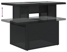 Set divani da giardino 5 pz con cuscini in polyrattan nero