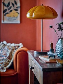 Lampada da tavolo giallo ocra con paralume in vetro (altezza totale 46,5 cm) Kinoko – Bloomingville