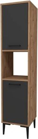 Colonna Multiuso Da Cucina 2 Ante E Vano Centrale 35x35x154 Adel Rovere E Antracite