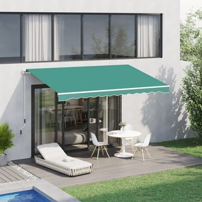 Tenda da Sole Avvolgibile a Parete 4x2.5m in Poliestere Verde Scuro...