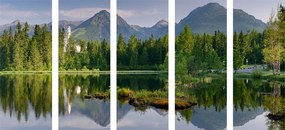 Quadri 5 pezzi – Splendido panorama montano al lago