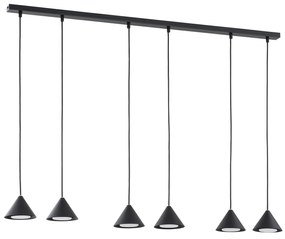 Sospensione Minimal Skadi 6 Luci In Acciaio Nero