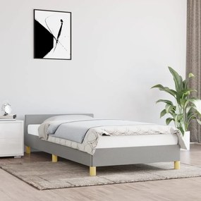 Giroletto Senza Materasso Grigio Chiaro 90x190 Cm Tessuto /