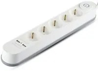 5 Via con interruttore illuminato e porta USB 3G 1,5 mm*3M BIANCO