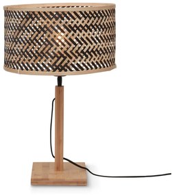 Lampada da tavolo con paralume in bambù di colore nero e naturale (altezza 38 cm) Java - Good&amp;Mojo
