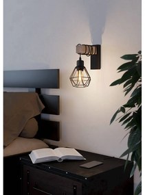 Lampada da parete nera/di colore naturale TOWNSHEND 5 – EGLO
