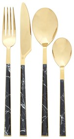 Posate in acciaio nero e oro 16 pezzi Avie - Premier Housewares