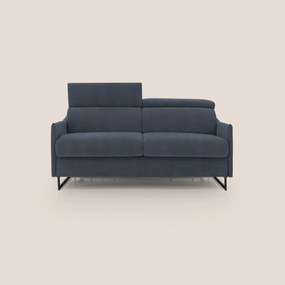 Loto divano letto salvaspazio materasso H18 cm con piedi alti in morbido tessuto impermeabile T14 blu