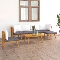 Set Divani da Giardino 7 pz con Cuscini in Massello di Acacia cod mxl 38192