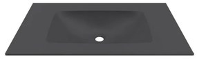 Kamalu - Lavabo da incasso per mobili 80,5 cm in keratek nero opaco | KK-8050NEL