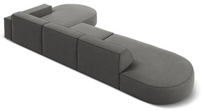 Divano angolare in velluto grigio (angolo destro) Jodie - Micadoni Home