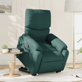 Poltrona Alzapersona Reclinabile Verde Scuro İn Tessuto /