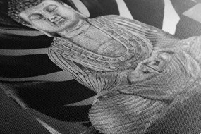 Stampa su tela – Buddha con natura morta rilassante in bianco e nero
