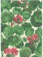 Tapete Geranium von Cole & Son - Rose/ Green on Parchment