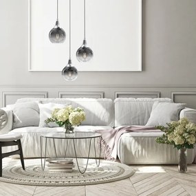 Lampadario a sospensione con filo MONTE 3xE27/60W/230V cromo opaco