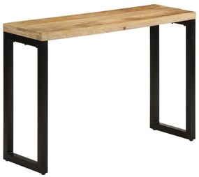 Tavolo Consolle 110x35x76 Cm İn Legno Grezzo Massello Di Mango /