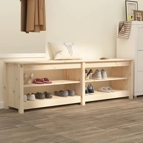 Scarpiera 160x36,5x50 Cm İn Legno Massello Di Pino /