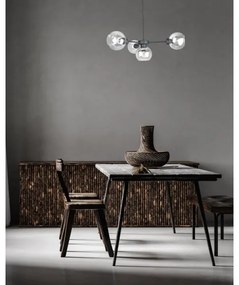 Lampadario a sospensione con filo KALIOPE 4xE27/60W/230V nero/limpido