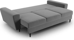 Divano grigio chiaro allungabile e con contenitore con rivestimento in velluto 235 cm Kyoto – Cosmopolitan Design