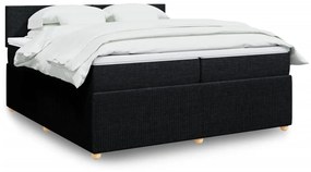 Giroletto A Molle Con Materasso Nero 200x200 Cm İn Tessuto /