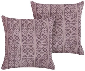 Set di 2 cuscini velluto rosa 45 x 45 cm SILYBUM Beliani