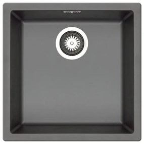 Lavello sottotop 1 vasca in fibra di vetro grafite PYRAMIS Mistral L 40 x L 40 cm
