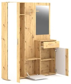 Mobile da ingresso con specchio NOLAN rovere artisan/bianco