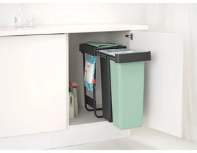 Bidone in plastica da incasso per raccolta differenziata in grigio scuro menta 60 l Sort&amp;Go - Brabantia