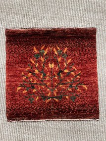 Loribaft Tappeto 40x40 Rosso (Iran) Annodato A Mano
