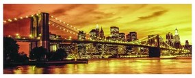 Stampa su tela Sunset Brooklyn bridge, multicolore 160 x 60 cm