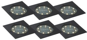 Set di 6 faretti da terra neri quadrati con LED IP65 solari - Terry