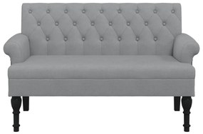 Panca con schienale grigio chiaro 120x62x75,5 cm in tessuto