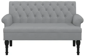 Panca con schienale grigio chiaro 120x62x75,5 cm in tessuto