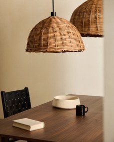 Kave Home - Paralume per lampada da soffitto Jornets in rattan con finitura naturale Ã˜ 80 cm