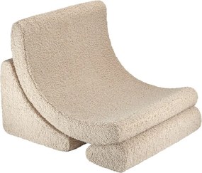 Poltrona per bambini marrone chiaro con rivestimento in bouclé Moon – Wigiwama