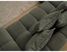 Divano angolare verde allungabile e con contenitore (penisola a sinistra/a L) con rivestimento in ciniglia Everest – Bobochic Paris