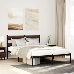Giroletto Senza Materasso Con Testiera Rovere Marrone 160x200cm /