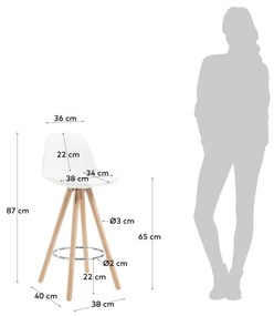 Kave Home - Sgabello Slad bianco alto 65 cm