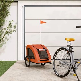 Rimorchio Da Bici Per Animali Arancione E Grigio Oxford E Ferro /