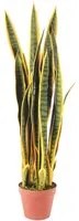 Sanseveria Artificiale con 25 Foglie in Vaso Altezza 92 cm Verde