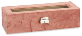 Scatola degli orologi Rosa Metallo Velluto (30,5 x 8,5 x 11,5 cm) (6 Unità)