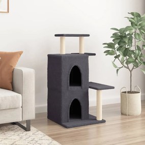 Albero per gatti con tiragraffi in sisal grigio scuro 97 cm