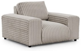 Poltrona grigio chiaro con rivestimento in velluto a coste Justin – Ropez