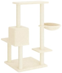 Albero per gatti con tiragraffi in sisal crema 95 cm