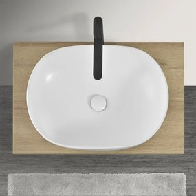 Mensola porta lavabo rovere miele per lavabi da appoggio da 80 cm serie Master