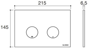 Ceramica Globo Placca Di Comando 2 Pulsanti 21,5x14,5 cm Bianco Lucido